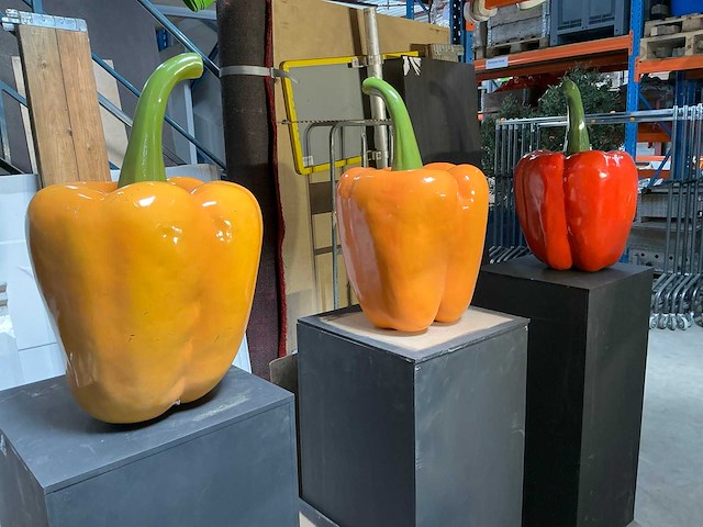 Paprika decoratie (3x) - afbeelding 1 van  6