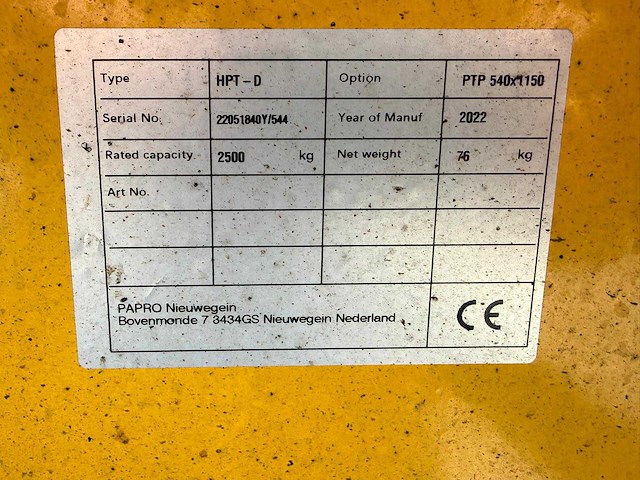 Papro hpt-d hand hydraulische palletwagen - afbeelding 4 van  12