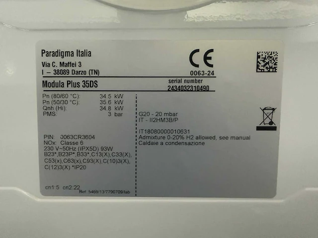 Paradigma / remeha modula plus 35 ds - cv-ketel - verwarmingsinstallatie - afbeelding 7 van  8