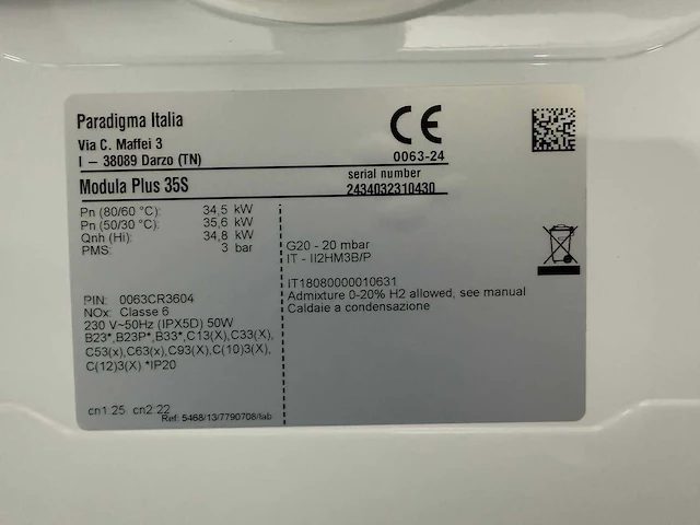 Paradigma / remeha modula plus 35s - cv-ketel - verwarmingsinstallatie - afbeelding 5 van  6