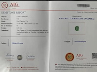 Paraiba-turmalin – 3.66 karat seltener natürlicher paraiba-turmalin (zertifiziert), groen - afbeelding 8 van  8