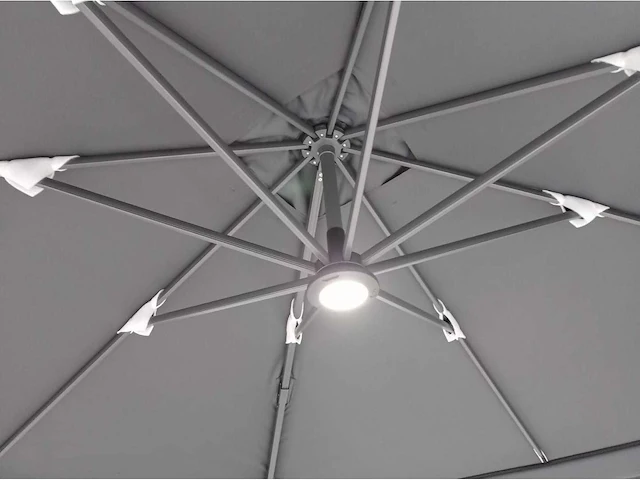 Parasol - aluminium frame, 200 grams brandvertragend doek - paralux - excl. parasolvoet; de parasol is voorzien van een grondanker - shadeon - afbeelding 8 van  10
