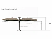 Parasol - aluminium frame, 300 grams brandvertragend doek - paralux - incl. parasolvoet; zelf te verzwaren - marzano - afbeelding 2 van  3