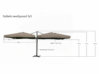 Parasol - aluminium frame, 300 grams brandvertragend doek - paralux - incl. parasolvoet; zelf te verzwaren - bellora - afbeelding 2 van  3