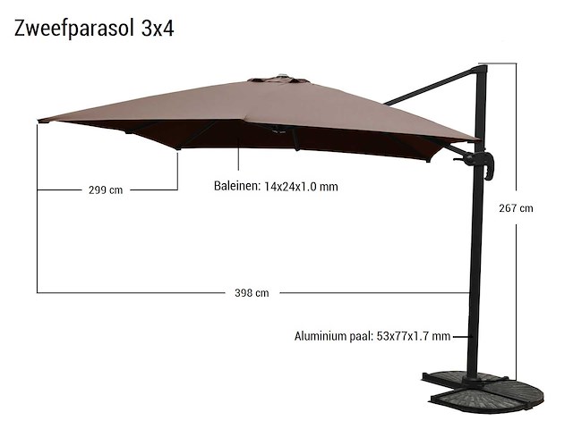 Parasol - paralux - caviero - 0 - 0 - afbeelding 1 van  1
