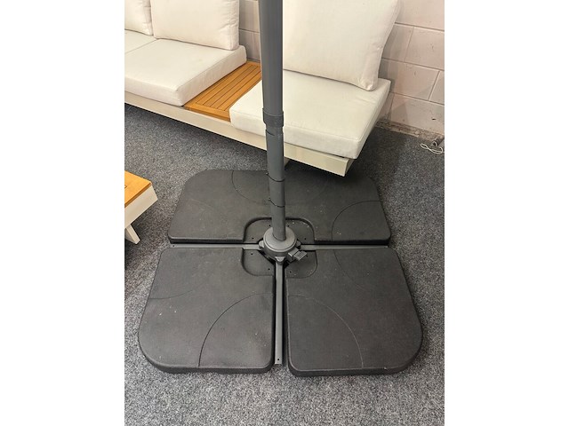 Parasol 3x3m inclusief voet, antraciet - afbeelding 3 van  5