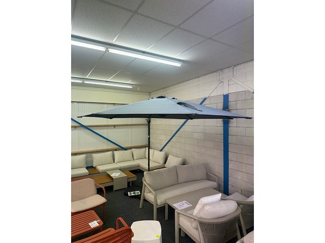 Parasol 3x3m inclusief voet, antraciet - afbeelding 4 van  5