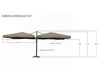Parasol paralux astero wit - afbeelding 2 van  3