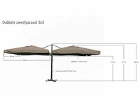 Parasol paralux bellora taupe / sandy - afbeelding 2 van  3