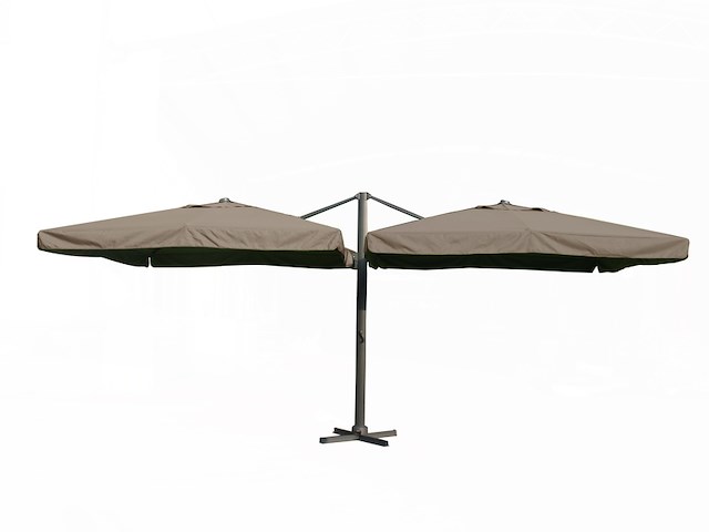 Parasol paralux, dubbel 3x3 m, taupe / sandy - afbeelding 1 van  3