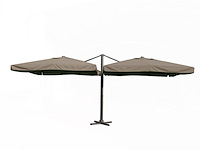 Parasol paralux, dubbel 3x3 m, taupe / sandy - afbeelding 1 van  3