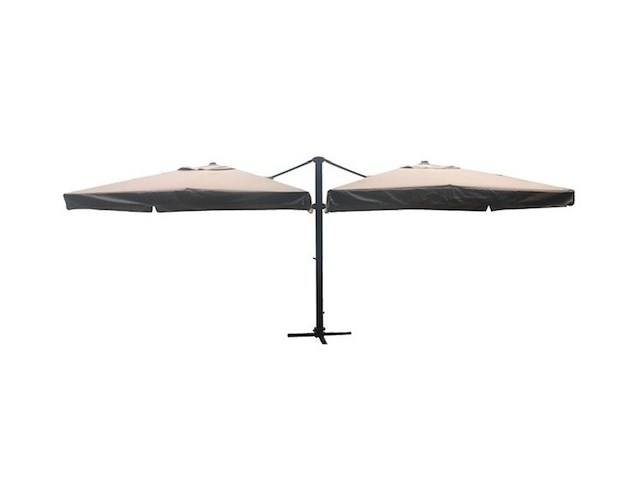 Parasol paralux, dubbel 3x3 m, zand - afbeelding 1 van  3