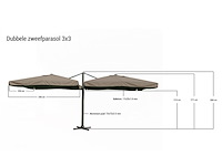 Parasol paralux, marzano, zwart - afbeelding 2 van  3