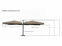 Parasol, paralux, marzano, zwart - afbeelding 2 van  3