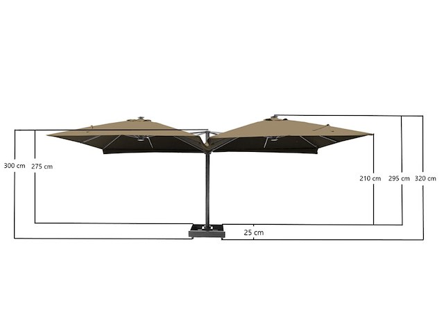 Parasol paralux shadeon donkergrijs - afbeelding 5 van  10