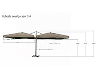Parasol paralux, vezano, donkergroen - afbeelding 2 van  3