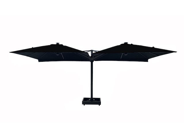 Parasol paralux, vierdubbel 3x3 m, zwart - afbeelding 2 van  9