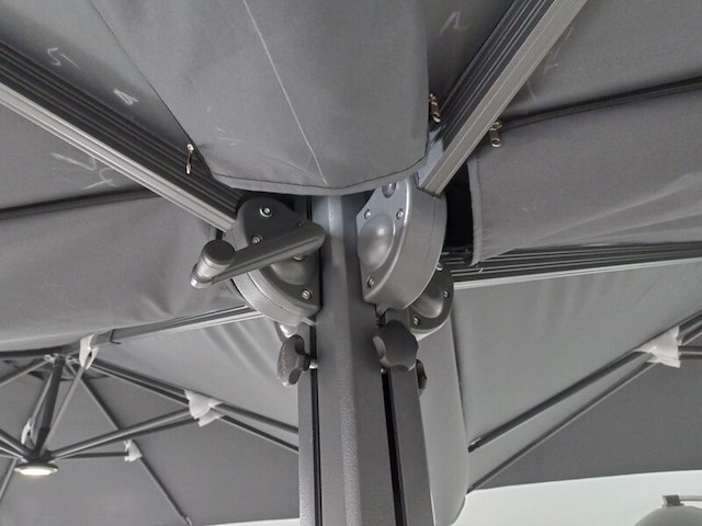 Parasol paralux, vierdubbel 3x3 m, zwart - afbeelding 6 van  9