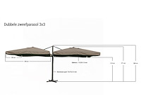 Parasol vonato, nevira, donkergrijs - afbeelding 2 van  3