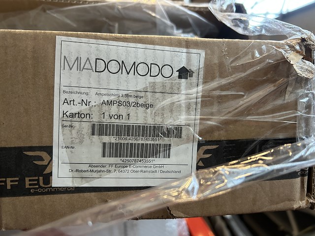 Parasol voor de tuin diameter 3,5 m miadomodo, amps03/2beige, beige - afbeelding 4 van  4