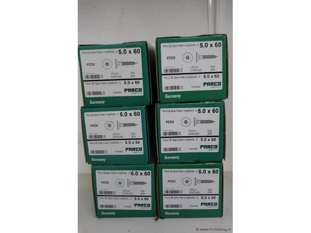 Parco span-fast spaanplaatschroef 5.0 x 60 - 6 dozen á 200 stuks - afbeelding 1 van  2