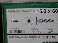 Parco span-fast spaanplaatschroef 5.0 x 60 - 6 dozen á 200 stuks - afbeelding 2 van  2