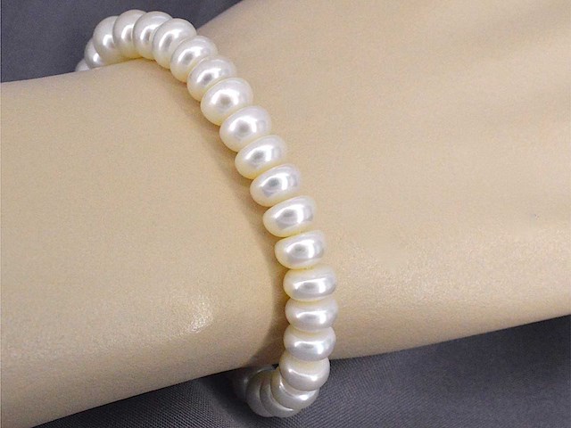 Parel armband met echte parels en een zilveren sluiting - juwelierskwaliteit - afbeelding 2 van  5
