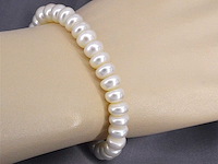 Parel armband met echte parels en een zilveren sluiting - juwelierskwaliteit - afbeelding 2 van  5