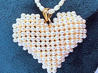 Parel 'heart' collier - ginzu district - afbeelding 2 van  5