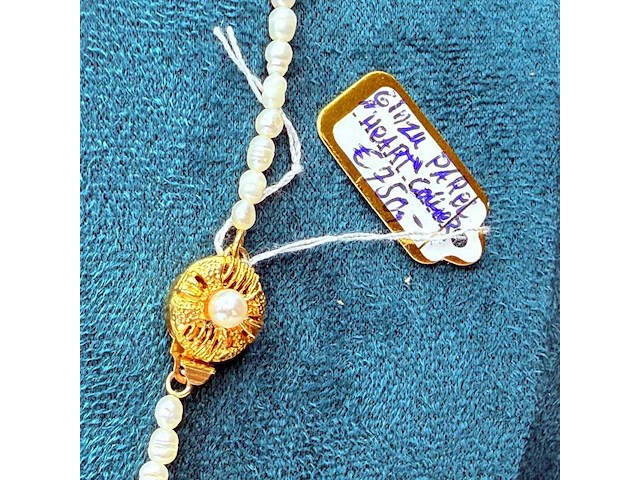 Parel 'heart' collier - ginzu district - afbeelding 3 van  5