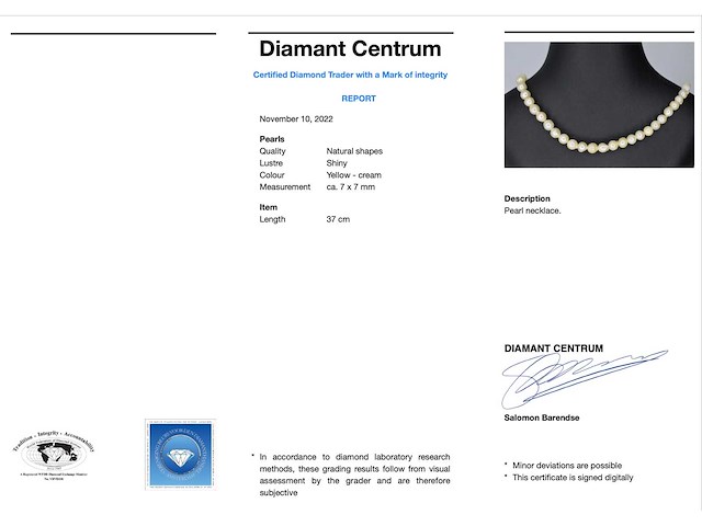 Parel snoer gele tag - afbeelding 3 van  5