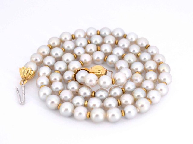 Parel snoer met gouden sluiting - afbeelding 8 van  10