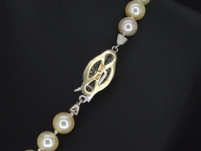 Parel snoer met witgouden sluiting - afbeelding 6 van  8