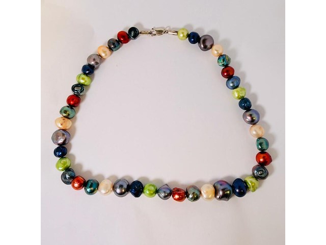 Parelsnoer collier ''exotic pearl necklace'' met 925 zilveren sluiting - afbeelding 1 van  4