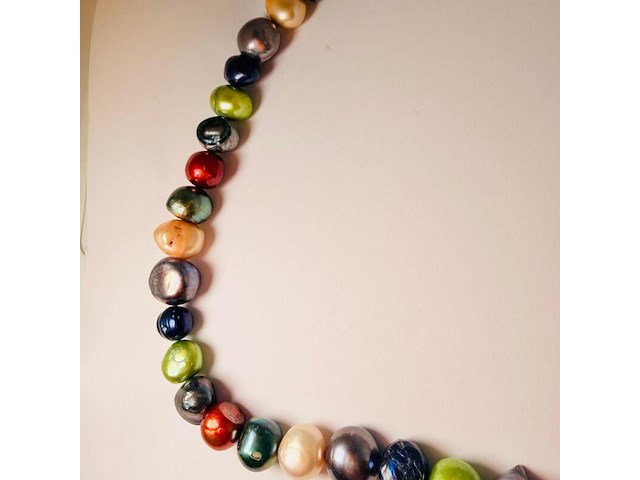 Parelsnoer collier 'exotic pearl necklace' met 925 zilveren sluiting - afbeelding 3 van  4
