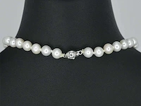 Parelsnoer witgouden sluiting diamant - afbeelding 6 van  10