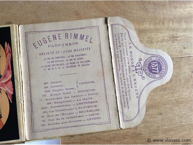 Parfum kaarten + kalender 1877. - afbeelding 2 van  6