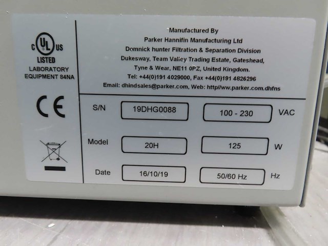 Parker - 2019 - h20 - waterstof generator - afbeelding 4 van  7