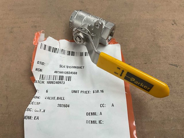 Parker ball valve (6x) - afbeelding 1 van  4