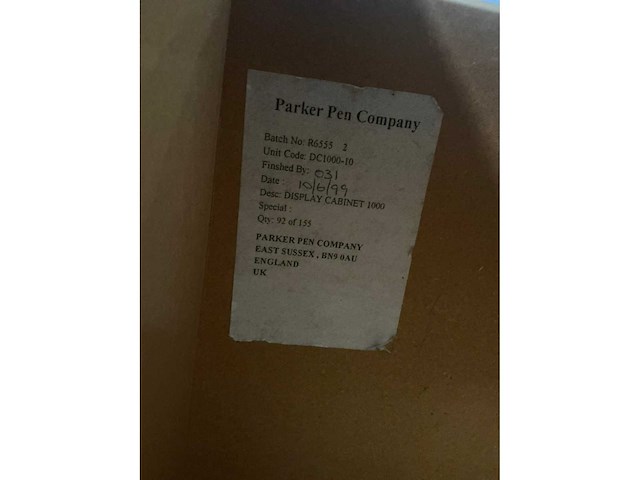 Parker pen company vitrinekast - afbeelding 6 van  6