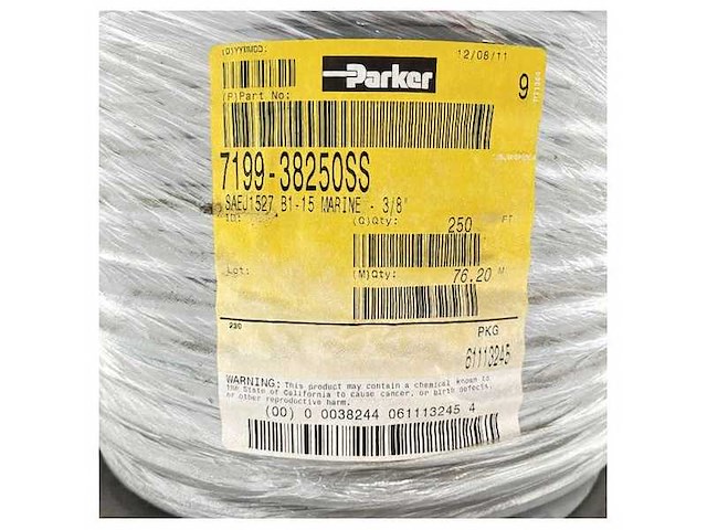 Parker saej1527 b1-15 3/8 inch marine flexible fuel hose 250 inch - 7199-38250ss - afbeelding 4 van  4