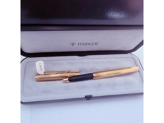 Parker vulpen 23kt goldfilled fluted insignia - afbeelding 1 van  5
