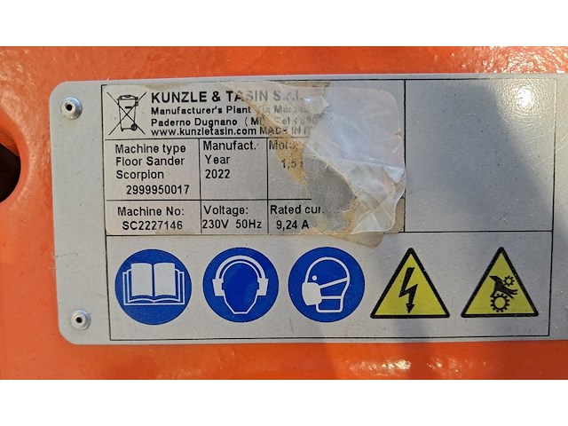 Parketschuurmachine 230v~ künzle & tasin, scorpion, bouwjaar 2022 - afbeelding 5 van  6