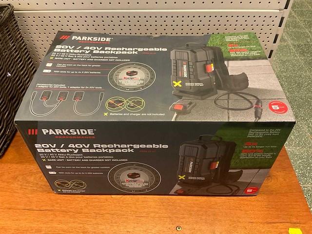 Parkside 20v/40v rechargeable battery backpack - afbeelding 1 van  6