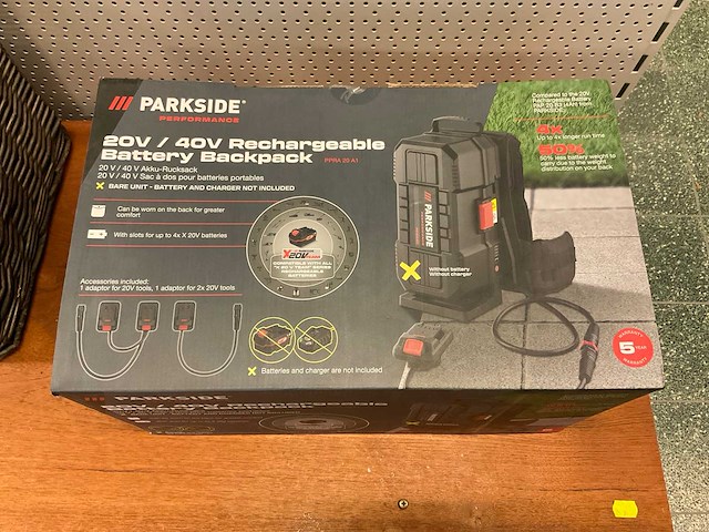 Parkside 20v/40v rechargeable battery backpack - afbeelding 2 van  6