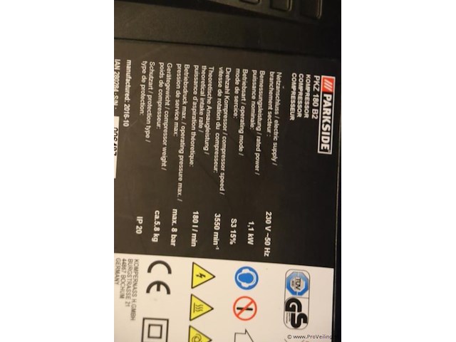 Parkside mini-compressor type pkz 180 b2 - afbeelding 5 van  6
