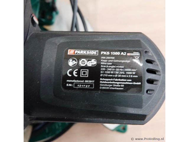 Parkside model pks 1500 a2 afkort/verstekzaag - afbeelding 4 van  5