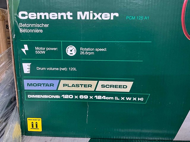 Parkside pcm125a1 cement mixer - afbeelding 5 van  5