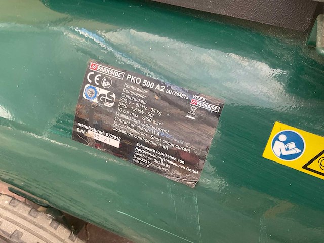 Parkside pko 500 a2 compressor 10 bar - afbeelding 8 van  8