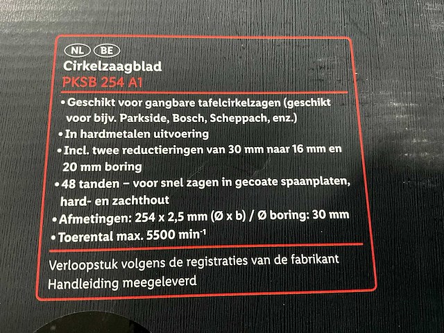 Parkside pksb 254 a1 cirkelzaagblad - afbeelding 4 van  7
